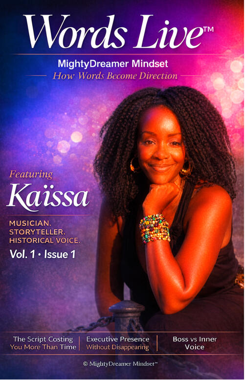 Words Live™ — Kaïssa Feature Edition Words Live™ magazine cover featuring Kaïssa, musician, storyteller, and historical voice